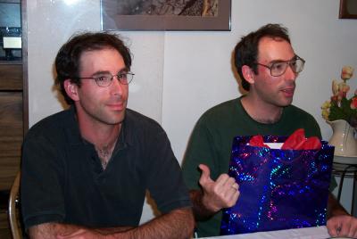 Nick with twin brother Oliver in 2003. Which is which?