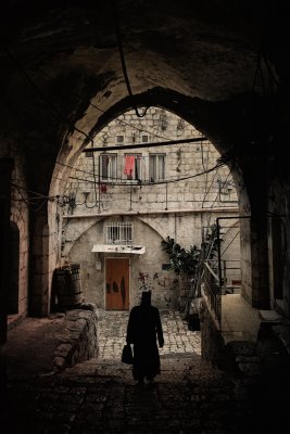 Streets of Jerusalem's old city .