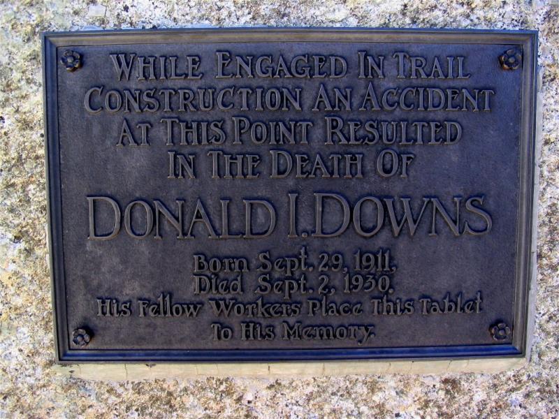 Donald Downs built the Forester Pass ledge trail, and died doing so. I passed by his memorial almost 75 years to his last day
