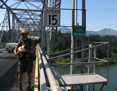 Crossing bridge into Washington. Kelly was carried across statelines.
