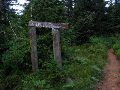 Trail sign to water trough on Three Corner Mtn