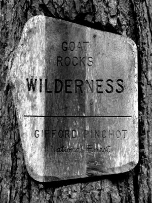 Goat Rocks Wilderness entry sign