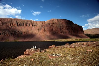 Kelly on shore of Upper Red Castle Lake