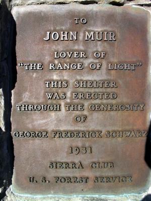 Plaque on the John Muir Shelter Memorial on Muir Pass