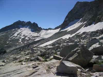 View from the saddle of Caesar and Thompson Peaks