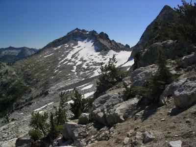 View from the saddle of Caesar and Thompson Peaks