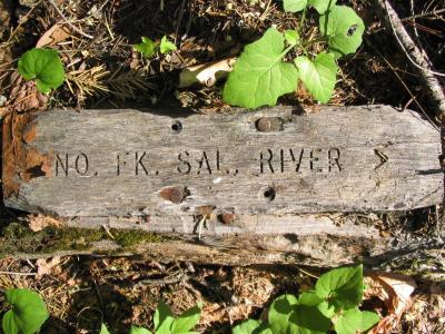 Vintage trail sign on the old Pacific Crest Trail