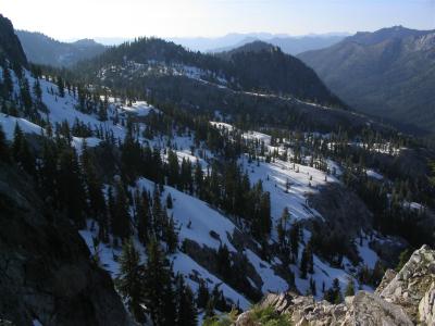 View north down Russian Creek from top of cirque