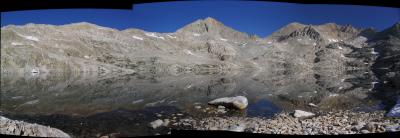 Helen Lake panorama reflections