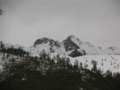 Red Butte with heavy snow