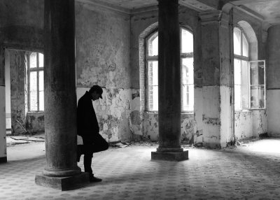 alone in black and white