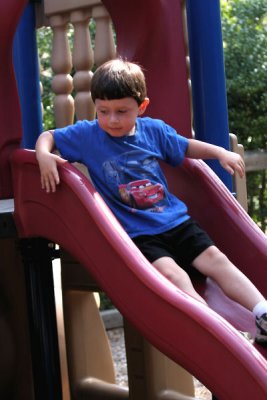 Coming down the slide