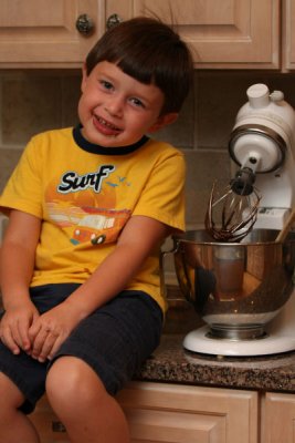 David loves making brownies with the mixer