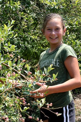 Jacklyn with her berries