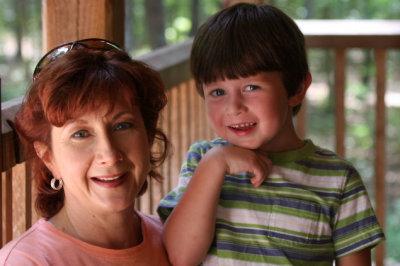 David poses with Mommy