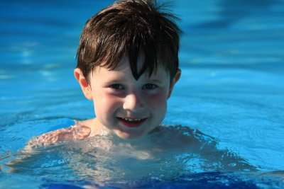 David loves the pool