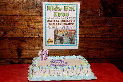 Jacklyn's birthday cake (we didn't really have the party when kids eat free. . . )