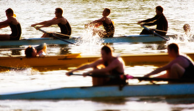 Sixty Colleges Compete in a Regatta at Oak Ridge Tennessee.  Two  2 km heats and finals