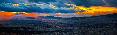 Panorama from Lycabettus Hill at Sunset