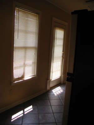 Close Up of Rear Door In Kitchen