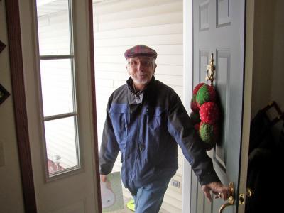 Dad making his exit.