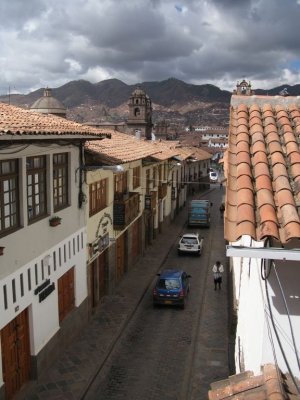 City Center of Cuzco, seen from our Hostel Balcony