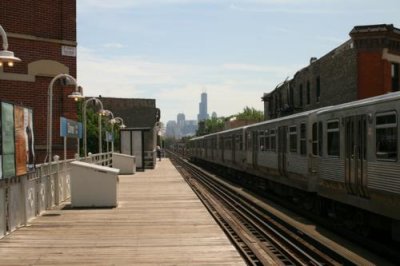 The Train to O'Hare (Sears Tower beyond)