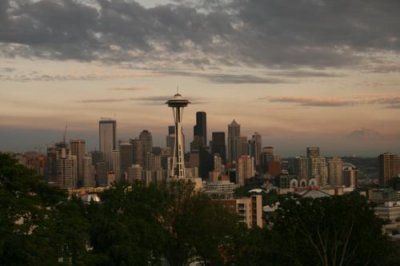 Seattle skyline at dusk