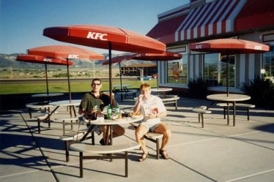 Richard and Paul eating in Cortez