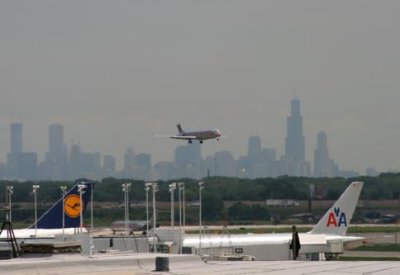 OHare and Chicago Skyline