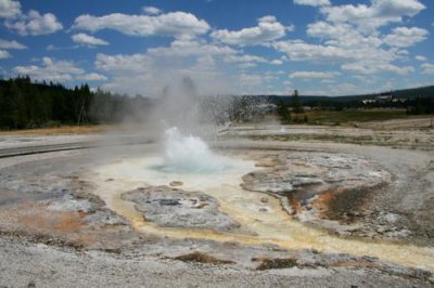 Geyser erupting at Yellowstone