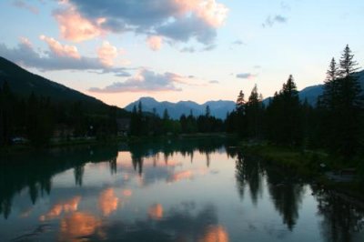 Bow River at twilight, Banff