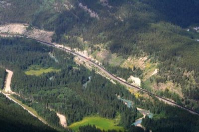 Freight train viewed from Mt Whistler