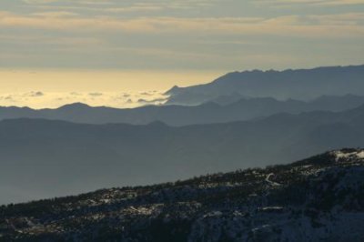 View west in the Sierra Nevada