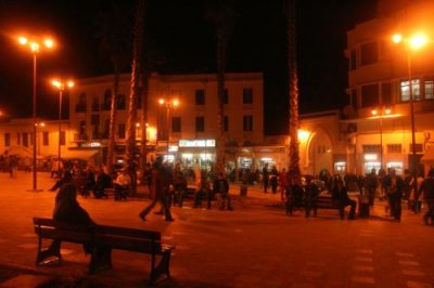 Place du 9 avril at night, Tangier