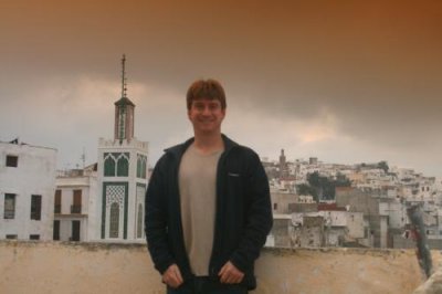 Paul on a roof top in Tangier