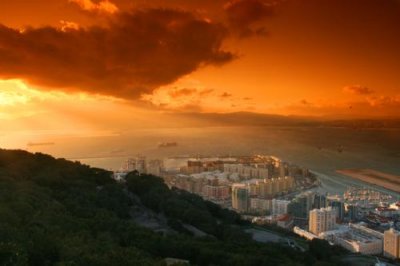 Sundown from Rock of Gibraltar