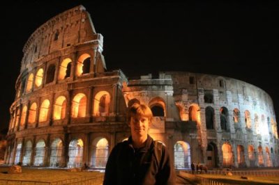 Paul at the Colosseum at night