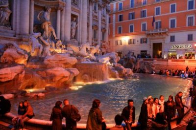 Trevi Fountain at twilight, Rome