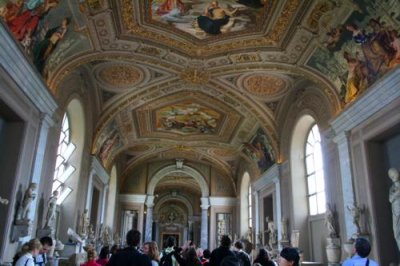 A decorative roof inside Vatican Museum