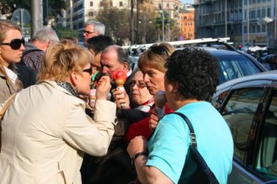 Enjoying an ice cream, Rome