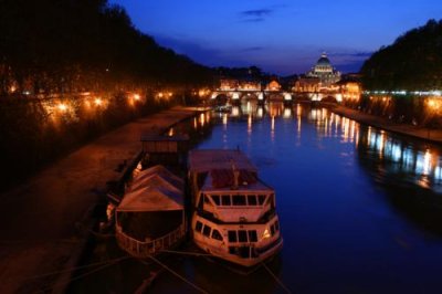 River Tiber and St Peters at sundown