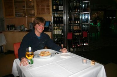 Paul in a Sorrento restaurant