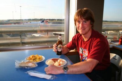 Paul in Fiumicino Airport, Rome