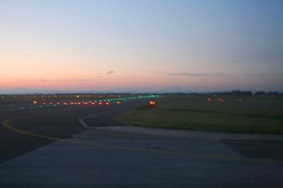 The runway at Fiumicino Airport, Rome
