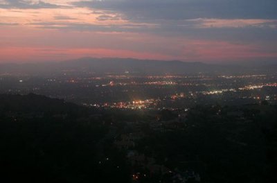 San Fernando from Mulholland Drive at twilight