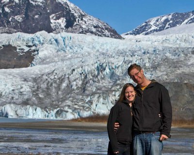 Scott and Alysia at Mendenhall Glacier Mar 21, 2010