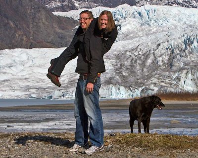 Scott and Alysia at Mendenhall Glacier Mar 21, 2010