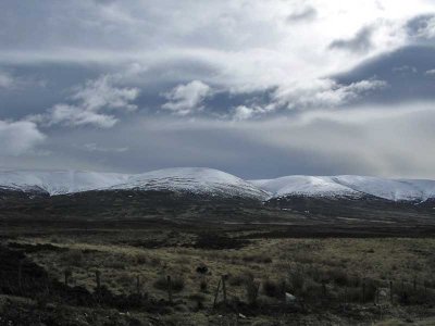 Snow on the hills which we only saw from afar.