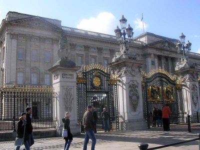 Buckingham Palace.  The flag is at the top so the Queen is in residence.